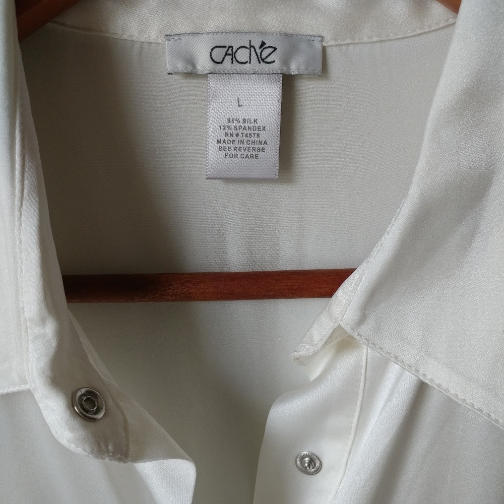 Cache White Button-Down Blouse - Picture 4 of 6